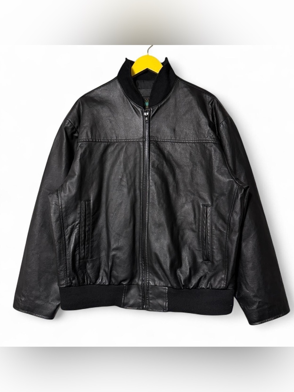 Vintage Peerless black leather bomber jacket Size L